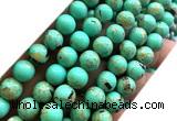 CTU3162 15 inches 8mm round gold vein howlite turquoise beads