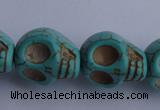 CTU32 15.5 inches 14*17*18mm skull shape blue turquoise beads