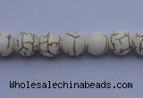 CTU34 15.5 inches 8mm round white turquoise strand beads Wholesale