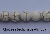 CTU35 15.5 inches 10mm round white turquoise strand beads Wholesale