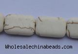 CTU37 15.5 inches 13*20mm rectangle white turquoise beads Wholesale