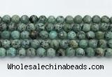 CTU520 15.5 inches 10mm faceted round African turquoise beads wholesale