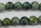 CTU554 15.5 inches 12mm faceted round African turquoise beads