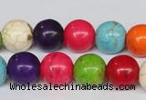 CTU704 15.5 inches 14mm round dyed turquoise beads wholesale