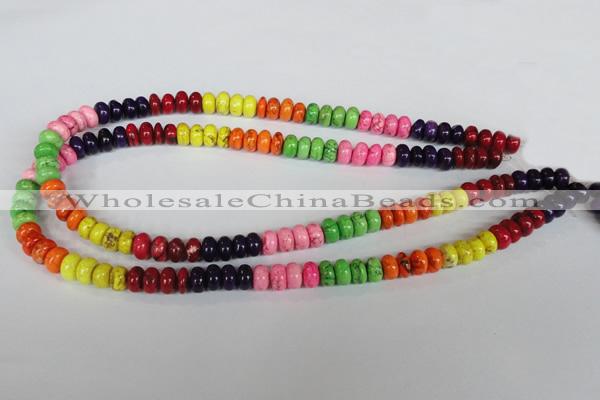 CTU705 15.5 inches 5*8mm rondelle dyed turquoise beads wholesale