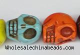 CTU713 15.5 inches 18*20*22mm skull dyed turquoise beads wholesale