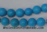 CTU824 15.5 inches 10mm round dyed turquoise beads wholesale