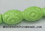 CTU893 15.5 inches 18*25mm carved rice dyed turquoise beads