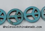 CTU900 15.5 inches 20mm coin dyed turquoise beads wholesale