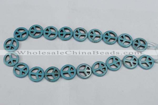 CTU900 15.5 inches 20mm coin dyed turquoise beads wholesale