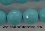 CTU918 15.5 inches 20mm faceted round synthetic turquoise beads