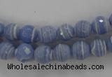 CTU922 15.5 inches 8mm faceted round synthetic turquoise beads