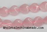 CTW04 15.5 inches 12mm twisted coin rose quartz beads wholesale