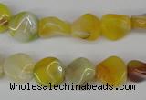 CTW06 15.5 inches 12mm twisted coin madagascar agate beads wholesale