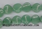 CTW07 15.5 inches 12mm twisted coin green aventurine beads wholesale