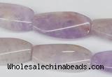 CTW100 15.5 inches 15*30mm twisted rectangle lavender amethyst beads