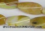 CTW101 15.5 inches 15*30mm twisted rectangle agate beads wholesale