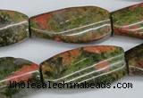 CTW120 15.5 inches 15*30mm twisted rectangle unakite gemstone beads