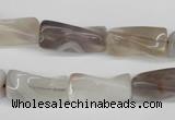 CTW123 15.5 inches 9*20mm twisted trihedron botswana agate beads