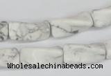 CTW134 15.5 inches 9*20mm twisted trihedron white howlite beads