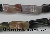 CTW136 15.5 inches 9*20mm twisted trihedron Indian agate beads