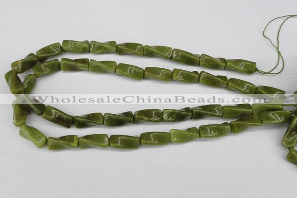 CTW138 15.5 inches 9*20mm twisted trihedron jade gemstone beads