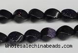 CTW146 15.5 inches 8*11mm twisted rice blue goldstone beads