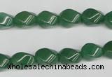 CTW152 15.5 inches 8*11mm twisted rice green aventurine beads