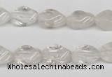 CTW153 15.5 inches 8*15mm twisted rice white crystal beads