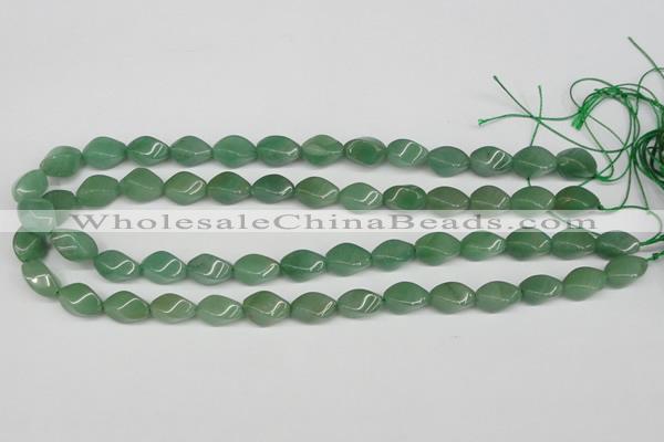 CTW157 15.5 inches 8*15mm twisted rice green aventurine beads