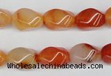 CTW160 15.5 inches 10*15mm twisted rice agate gemstone beads