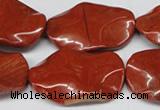 CTW308 15.5 inches 20*30mm wavy oval red jasper gemstone beads