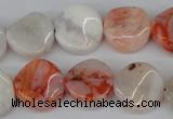 CTW33 15.5 inches 16mm twisted coin agate gemstone beads wholesale