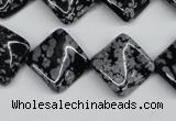 CTW35 15.5 inches 15*15mm twisted diamond snowflake obsidian beads