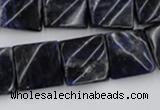 CTW355 15.5 inches 16*16mm twisted square sodalite gemstone beads