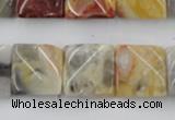 CTW358 15.5 inches 16*16mm twisted square crazy lace agate beads