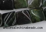 CTW359 15.5 inches 16*16mm twisted square moss agate beads