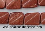 CTW370 15.5 inches 15*20mm twisted rectangle goldstone beads