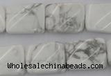 CTW383 15.5 inches 15*20mm twisted rectangle white howlite beads