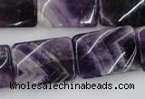 CTW392 15.5 inches 18*25mm twisted rectangle dogtooth amethyst beads