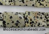 CTW397 15.5 inches 18*25mm twisted rectangle dalmatian jasper beads