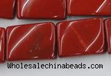 CTW399 15.5 inches 18*25mm twisted rectangle red jasper beads