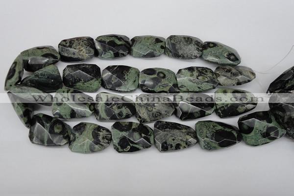 CTW419 15.5 inches 22*30mm faceted & twisted kambaba jasper beads