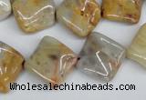 CTW44 15.5 inches 15*15mm twisted diamond crazy lace agate beads