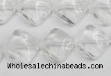 CTW49 15.5 inches 15*15mm twisted diamond white crystal beads