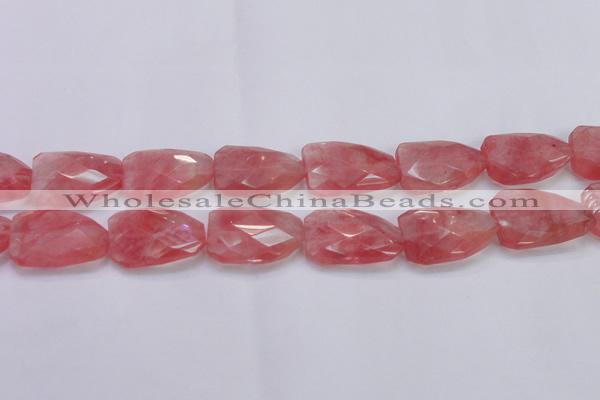 CTW501 15.5 inches 20*30mm faceted & twisted synthetic quartz beads