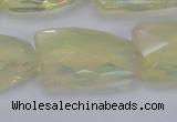 CTW502 15.5 inches 20*30mm faceted & twisted synthetic quartz beads