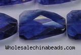 CTW504 15.5 inches 20*30mm faceted & twisted synthetic quartz beads