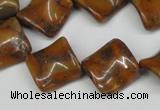 CTW55 15.5 inches 15*15mm twisted diamond jasper gemstone beads