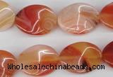 CTW73 15.5 inches 15*20mm twisted oval agate gemstone beads